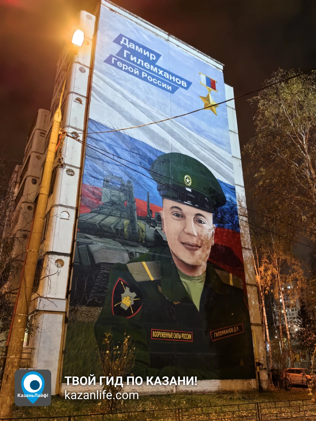 Мурал "Дамир Гилемханов-Герой России" на Юлиуса Фучика, 109
