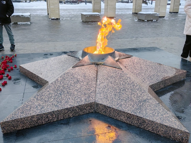Вечный огонь в парке Победы